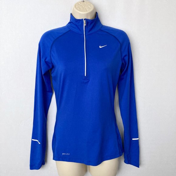 Nike Tops - NIKE Blue Long Sleeve Pullover 1/2 Zip Running Top